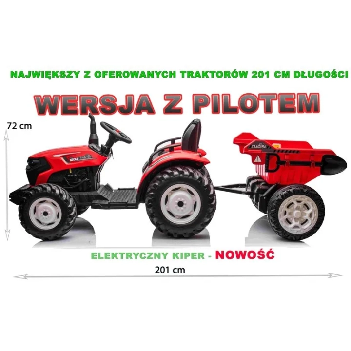 OLBRZYMI TRAKTOR 24 V Z PRZYCZEPĄ I ELEKTRYCZNIE PODNOSZONYM KIPREM SUPER JAKOŚĆ/HC306