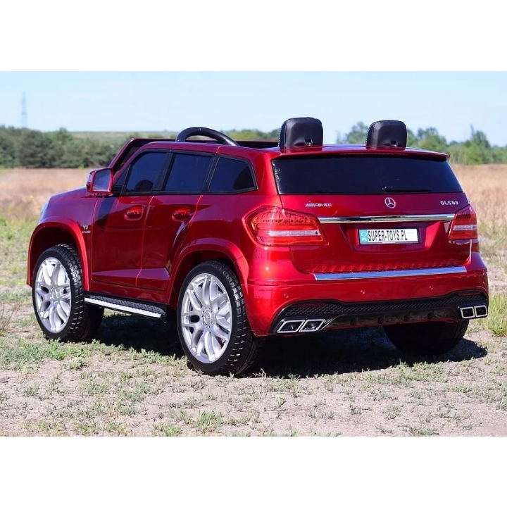 MERCEDES GLS 63, 4 SILNIKI, 2X12 V, MIĘKKIE KOŁA, MIĘKKIE SIEDZENIE DLA 2 DZIECI/HL228