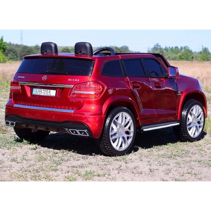 MERCEDES GLS 63, 4 SILNIKI, 2X12 V, MIĘKKIE KOŁA, MIĘKKIE SIEDZENIE DLA 2 DZIECI/HL228