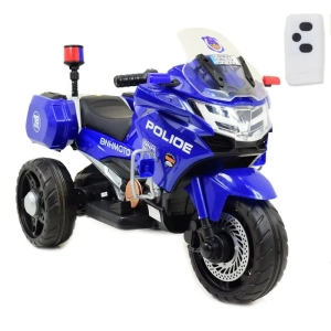 SZYBKI MOTOR POLICYJNY Z KOGUTEM, MIĘKKIE KOŁA, DŹWIĘKI, DWA SILNIKI, PILOT/NT5188
