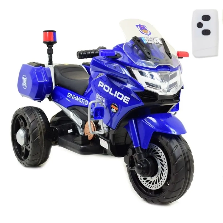SZYBKI MOTOR POLICYJNY Z KOGUTEM, MIĘKKIE KOŁA, DŹWIĘKI, DWA SILNIKI, PILOT/NT5188