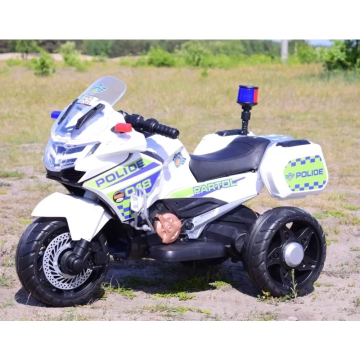 SZYBKI MOTOR POLICYJNY Z KOGUTEM, MIĘKKIE KOŁA, DŹWIĘKI, DWA SILNIKI, PILOT/NT5188
