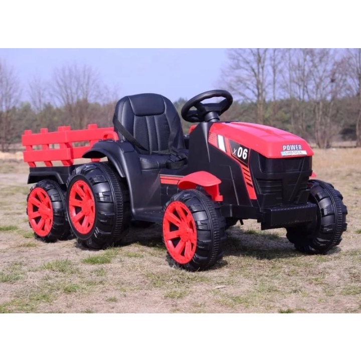 WIELKI TRAKTOR NA AKUMULATOR Z PRZYCZEPĄ 