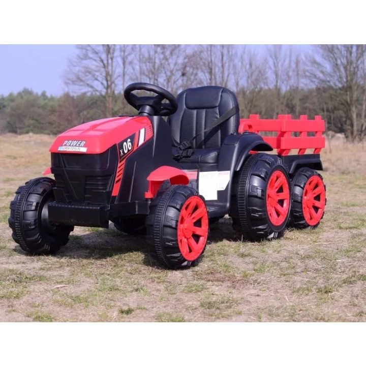 WIELKI TRAKTOR NA AKUMULATOR Z PRZYCZEPĄ 