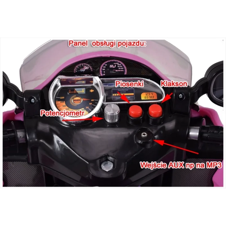 MOTOR ŚCIGACZ SUPERSTAR NEW DESIGN, DŹWIĘKI, ŚWIATŁA/WXE358D