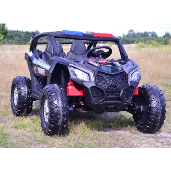 MEGA BUGGY UTV POLICJA TURBO R FOX DLA 2 DZIECI 4X200 W, 24V, SUPER MOC, WSPOMAGANIE/XB2118