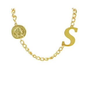 Naszyjnik literka z monetą