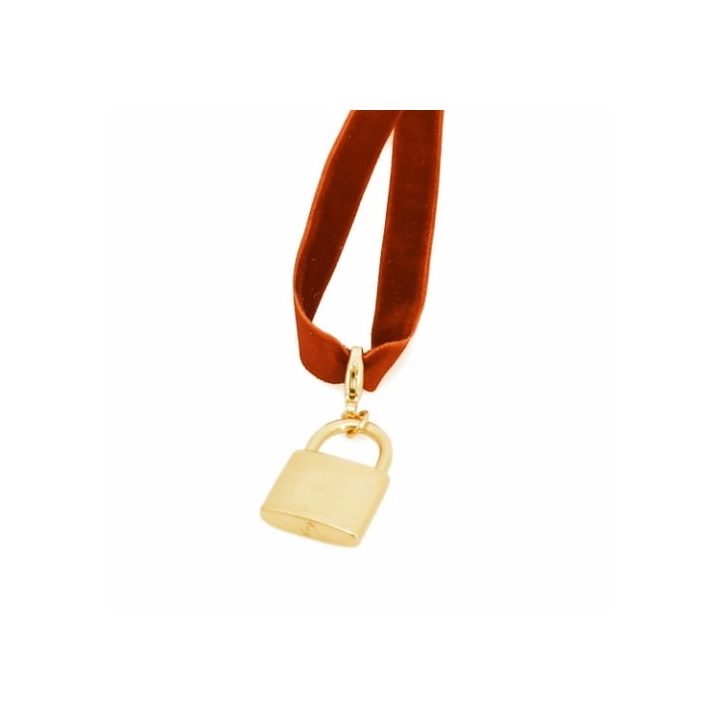 Kłódeczka na aksamitce (3.5cm)