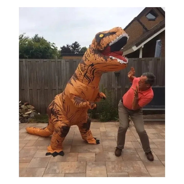 Tyrannosaurus Rex kostium dmuchany Anime Cosplay zabawny strój dinozaura na imprezy, halloween i karnawał