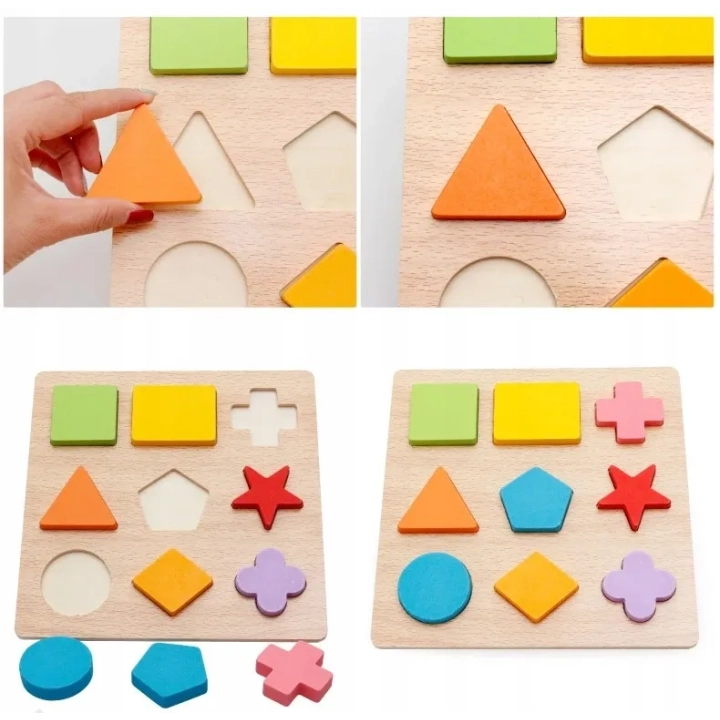 LT299 DREWNIANA UKŁADANKA FIGURY MONTESSORI