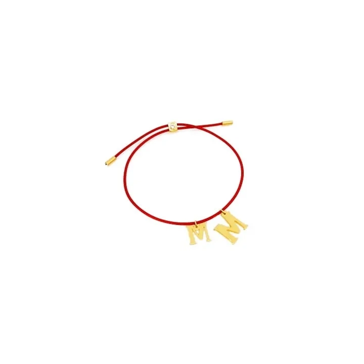 Bransoletka z małą(0.8cm) i większą literką(1.0cm)