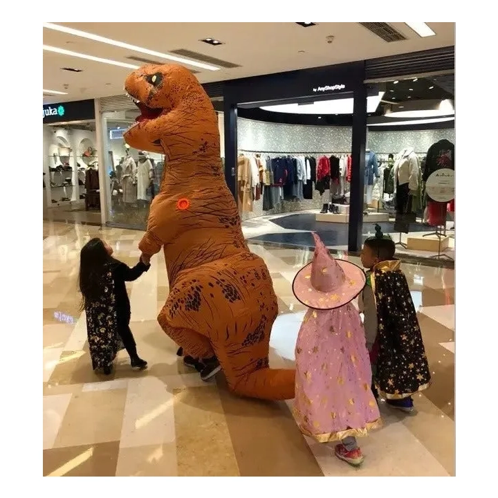 Tyrannosaurus Rex kostium dmuchany Anime Cosplay zabawny strój dinozaura na imprezy, halloween i karnawał