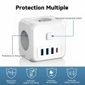Listwa ścienna LENCENT 7 w 1 EU Plug, PD35W 3AC 3U1C listwa zasilająca z USB
