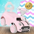 JEŹDZIK MINI COOPER CHODZIK PCHACZ KLAKSON RÓŻOWY DLA DZIECKA, DZIEWCZYNKI
