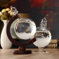 Barometr szklany Stormglass RESTEQ elegancki prognozator pogody z efektem krystalizacji