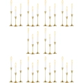 Świecznik metalowy złoty Romadedi 10x3 sztuki (30 sztuk) 15/18.5/23.5 cm