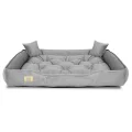 Legowisko dla psa kojec 130x105 cm welur szary