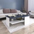 Ława 90x60x33,5 cm do salonu kolor grafit biały