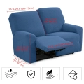 Pokrowiec na fotel 2-osobowy elastyczny na sofę TIANSHU TS0051-11UK denim niebieski