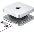 Hub USB-C z obudową dysku twardego dla Mac Mini M1 rozszerzenie portów i miejsce na dysk SSD, idealne dopasowanie do Mac Mini