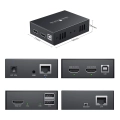 Przedłużacz PWAYTEK HDMI KVM USB zaawansowany extender sygnału do sterowania komputerem na odległość