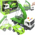 POMOC DROGOWA ZIELONA LAWETA 1:16 HOLOWNIK SAMOCHÓD ŚWIATŁA DŹWIĘK + AUTO