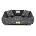 Legowisko dla psa kojec KINGDOG 75x65 cm personalizowane wodoodporne kości srebrne