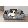 Legowisko dla psa kojec KINGDOG 75x65 cm personalizowane wodoodporne kości czarne