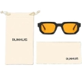 Okulary przeciwsłoneczne RUNHUIS RHS688 retro prostokątne unisex z grubą oprawką