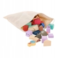 DREWNIANE KLOCKI MIASTO ZESTAW 115 KLOCKÓW PUZZLE DROGA AUTA KLOCKI WOREK