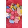*LT308 DREWNIANE KLOCKI 100el KLOCKI W CZERWONYM WORKU