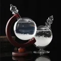 Barometr szklany Stormglass RESTEQ elegancki prognozator pogody z efektem krystalizacji