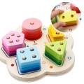 SORTER DREWNIANY NAKŁADANKA KSZTAŁTY FIGURY UŁAMKI MONTESSORI