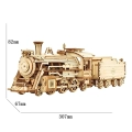 Zestaw konstrukcyjny Robotime Lokomotywa 308 elementów model 3D 307x67x82 cm