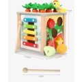 DREWNIANA KOSTKA EDUKACYJNA SORTER CYMBAŁKI ROBACZKI NA MAGNES