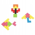 LT327 GRA TETRIS 3W1 DREWNIANE KLOCKI UKŁADANKA TANGRAM