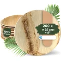 Talerze jednorazowe biodegradowalne z liści palmowych BIOZOYG 15cm 125zt.