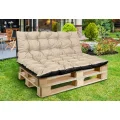 Zestaw Poduszka ogrodowa 120/80 cm + 120/40 cm na ławkę palety wodoodporna beżowy