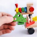 LT292 DREWNIANY POCIĄG Z KLOCKAMI SORTER MONTESSORI WAGONY