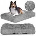 Legowisko dla psa poduszka gruba miękka shaggy 130x90 cm jasnoszare
