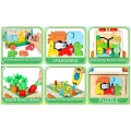 DREWNIANY SORTER KLOCKÓW MONTESSORII ZŁAP ROBACZKA SORTER AUTO Z WARZYWAMI