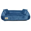 Legowisko dla psa kojec 75x65 cm welur niebieski