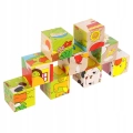 LT321 EDUKACYJNE DREWNIANE KLOCKI UKŁDANKA PUZZLE