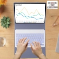 Etui z klawiaturą Jeloyutek dla Xiaomi Pad 6 11 cali, fioletowe