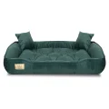 Legowisko dla psa kojec 100x75 cm welur ciemnozielony