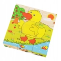 LT321 EDUKACYJNE DREWNIANE KLOCKI UKŁDANKA PUZZLE