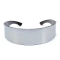 Futurystyczne okulary przeciwsłoneczne srebrne stylowe okulary UV400 z lustrzaną powłoką, modny design unisex