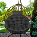Poduszka ogrodowa 120 cm na krzesło wiszące bocianie gniazdo wodoodporna czarna