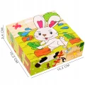 LT321 EDUKACYJNE DREWNIANE KLOCKI UKŁDANKA PUZZLE