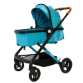 WÓZEK DLA DZIECI ALUMINIOWY 3W1 508 NICEKIDS SELEDYNOWO CZARNY